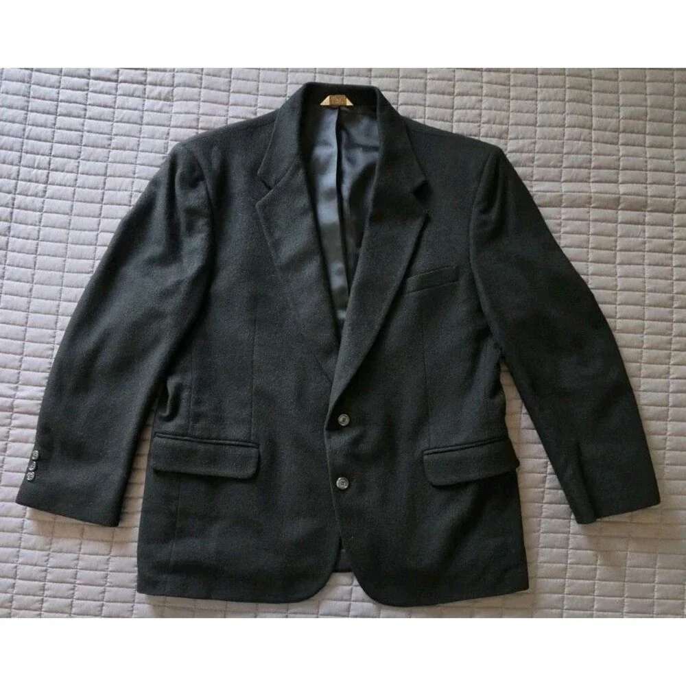 VTG Hunt Valley Black 100% Camel Hair Blazer Suit Jacket Men’s Size 46R USA Made